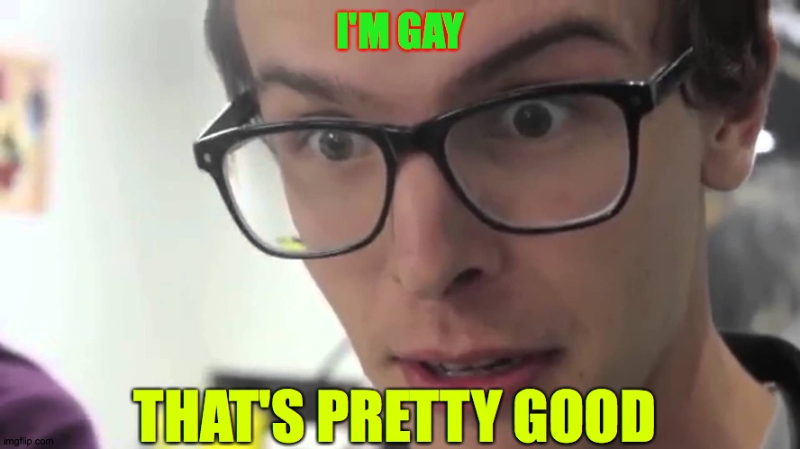 iDubbz | I'M GAY; THAT'S PRETTY GOOD | image tagged in idubbz | made w/ Imgflip meme maker