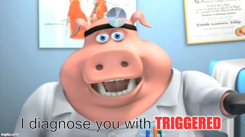 I diagnose you with triggered | image tagged in i diagnose you with triggered,funny,memes,triggered,custom template,i diagnose you with dead | made w/ Imgflip meme maker