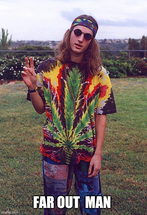 Hippie | FAR OUT  MAN | image tagged in hippie | made w/ Imgflip meme maker