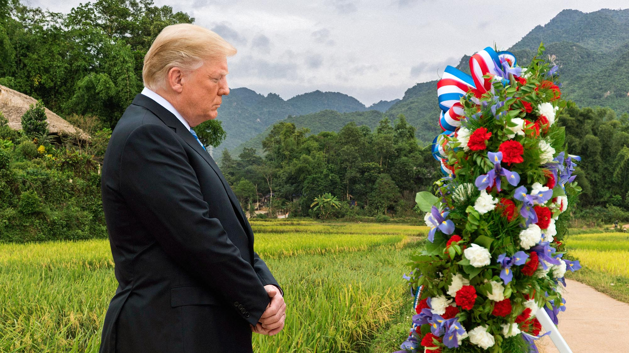 Trump wreath vietnam Blank Meme Template