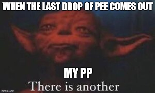 yoda there is another | WHEN THE LAST DROP OF PEE COMES OUT; MY PP | image tagged in yoda there is another | made w/ Imgflip meme maker