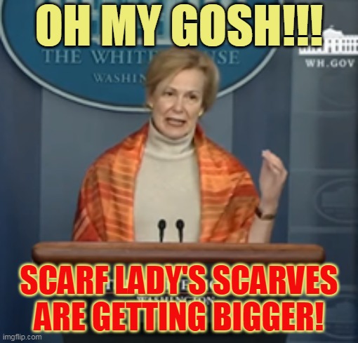 OH MY GOSH!!! SCARF LADY'S SCARVES ARE GETTING BIGGER! | made w/ Imgflip meme maker