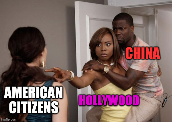 Hollywood protects China like the NBA did. | CHINA; AMERICAN CITIZENS; HOLLYWOOD | image tagged in protected kevin hart,hollywood | made w/ Imgflip meme maker