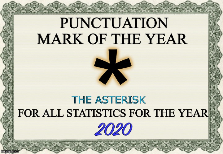 Most popular * |  PUNCTUATION MARK OF THE YEAR; *; THE ASTERISK; FOR ALL STATISTICS FOR THE YEAR; 2020 | image tagged in memes,asterisk,2020,coronavirus,statistics,records | made w/ Imgflip meme maker