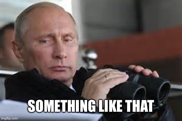Putin Binoculars | SOMETHING LIKE THAT | made w/ Imgflip meme maker