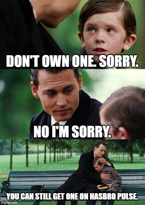 Finding Neverland Meme | DON'T OWN ONE. SORRY. NO I'M SORRY. YOU CAN STILL GET ONE ON HASBRO PULSE. | image tagged in memes,finding neverland | made w/ Imgflip meme maker