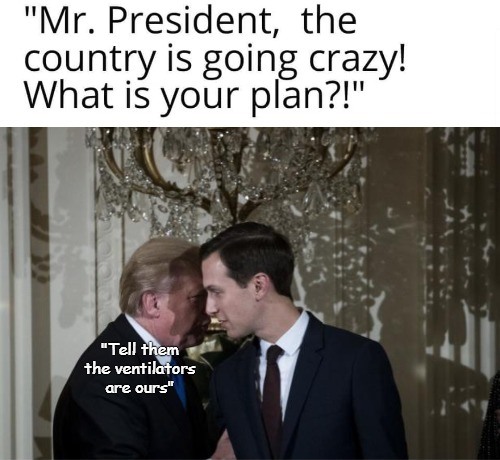 Trump Whisper To Kushner To Keep Calm Blank Meme Template