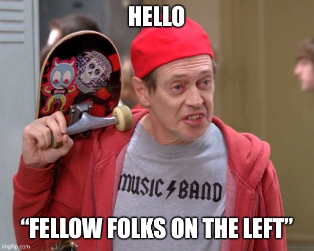 Steve Buscemi Fellow Kids | HELLO; “FELLOW FOLKS ON THE LEFT” | image tagged in steve buscemi fellow kids | made w/ Imgflip meme maker
