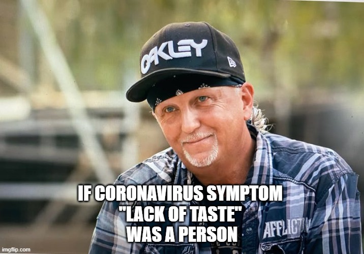 IF CORONAVIRUS SYMPTOM 
"LACK OF TASTE" 
WAS A PERSON | image tagged in tiger king,jeff lowe,funny,coronavirus | made w/ Imgflip meme maker