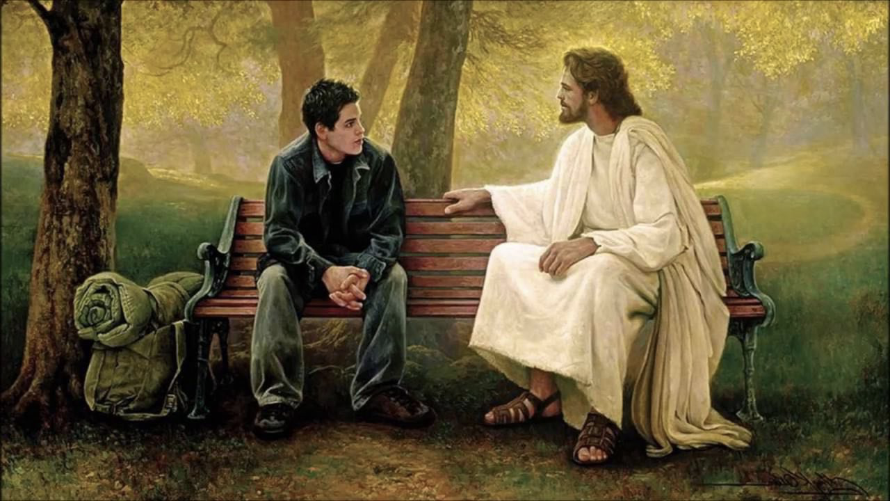 Guy Talks To Jesus Blank Meme Template