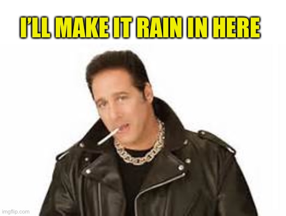 Andrew dice clay | I’LL MAKE IT RAIN IN HERE | image tagged in andrew dice clay | made w/ Imgflip meme maker