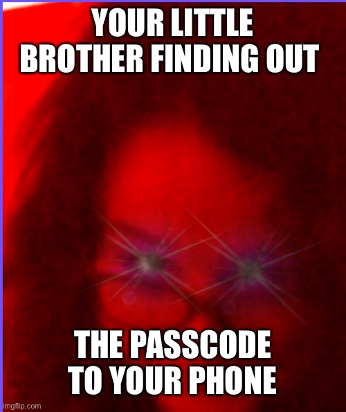 YOUR LITTLE BROTHER FINDING OUT; THE PASSCODE TO YOUR PHONE | made w/ Imgflip meme maker