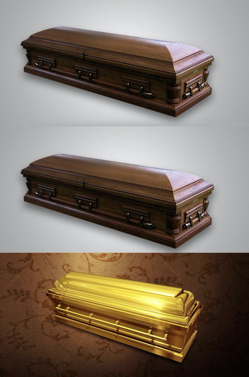 High Quality Wood Casket Gold Casket Blank Meme Template