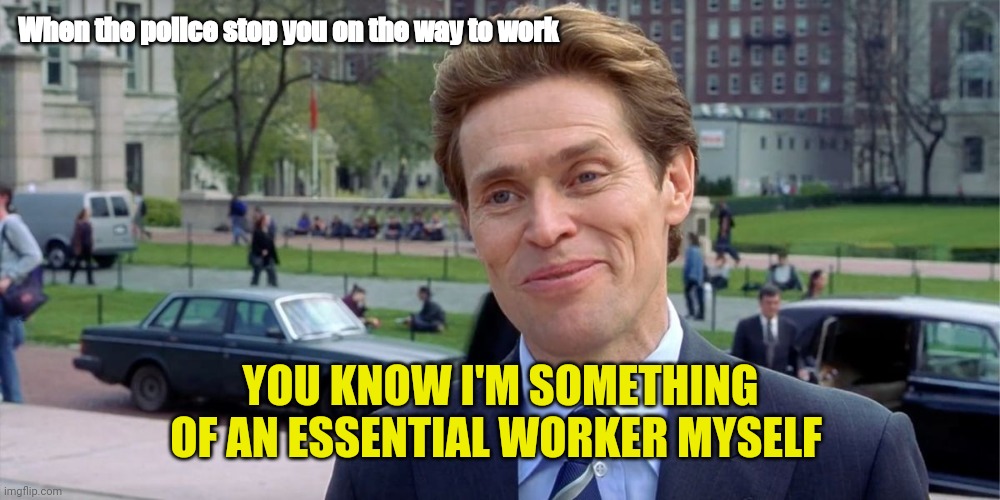 You know, I'm something of a scientist myself | When the police stop you on the way to work; YOU KNOW I'M SOMETHING OF AN ESSENTIAL WORKER MYSELF | image tagged in you know i'm something of a scientist myself | made w/ Imgflip meme maker