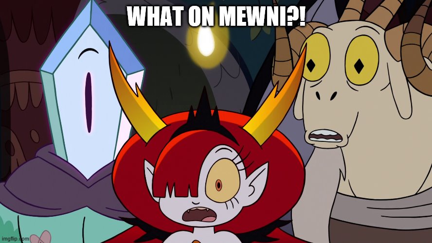 WHAT ON MEWNI?! | WHAT ON MEWNI?! | image tagged in hekapoo,rhombulus,lekmet,magic high commission,star vs the forces of evil,what on mewni | made w/ Imgflip meme maker