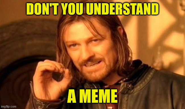 One Does Not Simply Meme | DON'T YOU UNDERSTAND A MEME | image tagged in memes,one does not simply | made w/ Imgflip meme maker