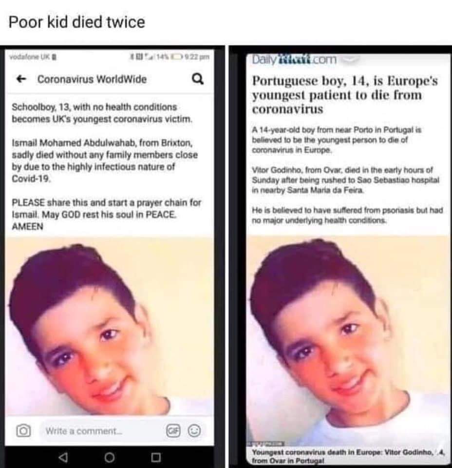 Poor Kid Died Twice Blank Meme Template