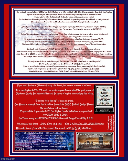 5 Step Justice Slide, we only have 7 months till 11/3/20 for step 1 & step 2 (step 3 is District Judges) | image tagged in oklahoma,court,corruption,supreme court,judge,tyranny | made w/ Imgflip meme maker