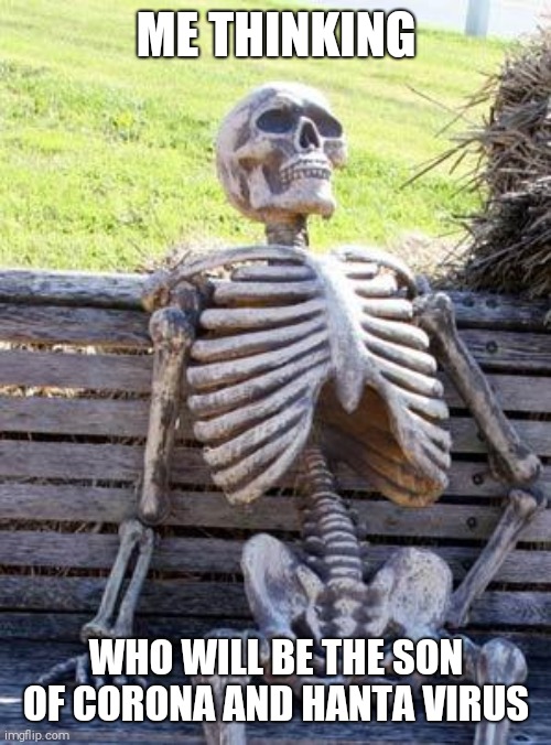 Waiting Skeleton Meme | ME THINKING; WHO WILL BE THE SON OF CORONA AND HANTA VIRUS | image tagged in memes,waiting skeleton | made w/ Imgflip meme maker