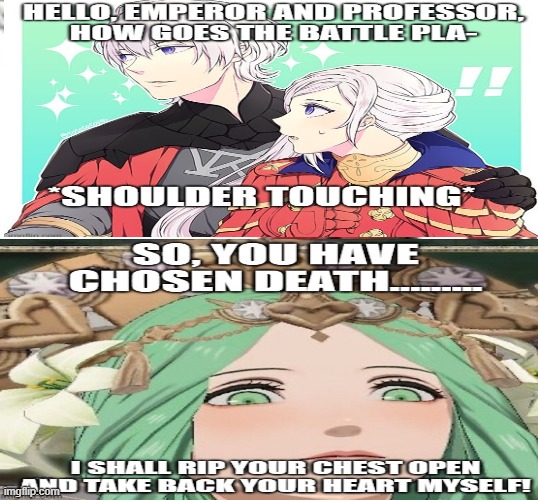 Dragon lady pope will not tolerate such lewd acts no longer. | image tagged in fire emblem | made w/ Imgflip meme maker
