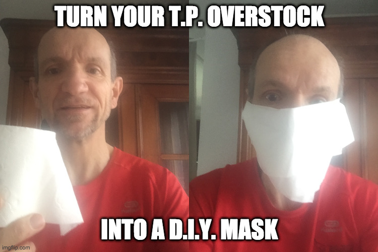 TURN YOUR T.P. OVERSTOCK; INTO A D.I.Y. MASK | image tagged in mask  tp | made w/ Imgflip meme maker