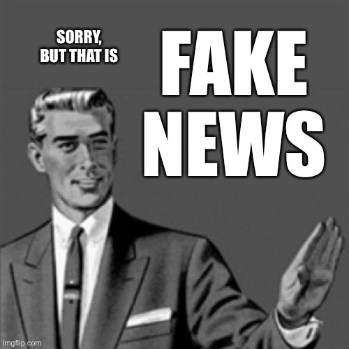 Correction guy | FAKE NEWS SORRY, BUT THAT IS | image tagged in correction guy | made w/ Imgflip meme maker