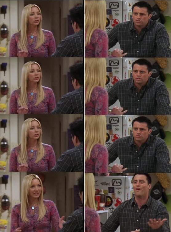 High Quality Phoebe teaching Joey in Friends Blank Meme Template