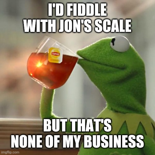 But That's None Of My Business | I'D FIDDLE WITH JON'S SCALE; BUT THAT'S NONE OF MY BUSINESS | image tagged in memes,but that's none of my business,kermit the frog | made w/ Imgflip meme maker