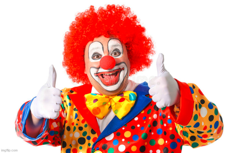 clown thumbs | image tagged in clown thumbs | made w/ Imgflip meme maker