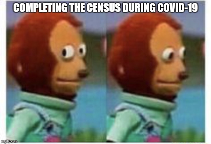 Census, meet pandemic | COMPLETING THE CENSUS DURING COVID-19 | image tagged in side eye teddy,coronavirus,covid-19,wrong,pandemic,memes | made w/ Imgflip meme maker