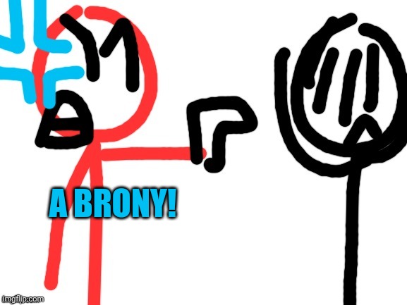 Stickdanny aiming a gun at someone | A BRONY! | image tagged in stickdanny aiming a gun at someone | made w/ Imgflip meme maker