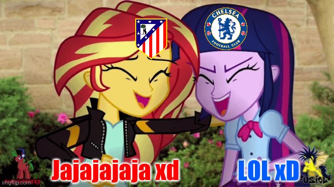 Atletico fans and Chelsea fans laughing at Liverpool's season stopped by corona sarr atletico chelsea and adrian | Jajajajaja xd LOL xD | image tagged in sunset and twilight laugh at you,memes,funny,football,soccer,lol | made w/ Imgflip meme maker