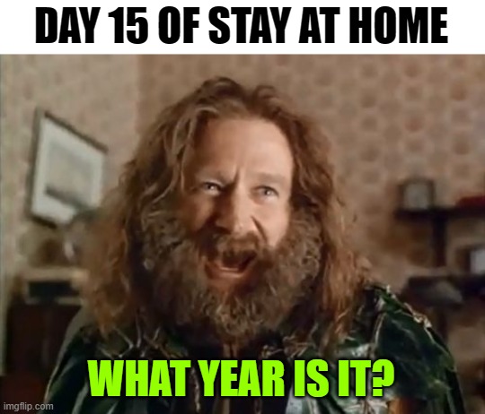 When All Your Daily Routines Are Thrown Out of Whack | DAY 15 OF STAY AT HOME; WHAT YEAR IS IT? | image tagged in memes,what year is it,stay home,coronavirus,FreeKarma4U | made w/ Imgflip meme maker