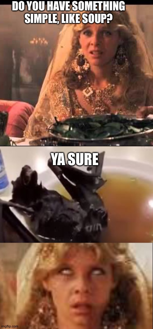 Wille is given A suprise | DO YOU HAVE SOMETHING SIMPLE, LIKE SOUP? YA SURE | image tagged in poor willie,bat soup,coronavirus,coronavirus meme | made w/ Imgflip meme maker