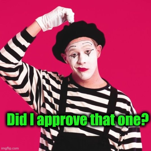 confused mime | Did I approve that one? | image tagged in confused mime | made w/ Imgflip meme maker