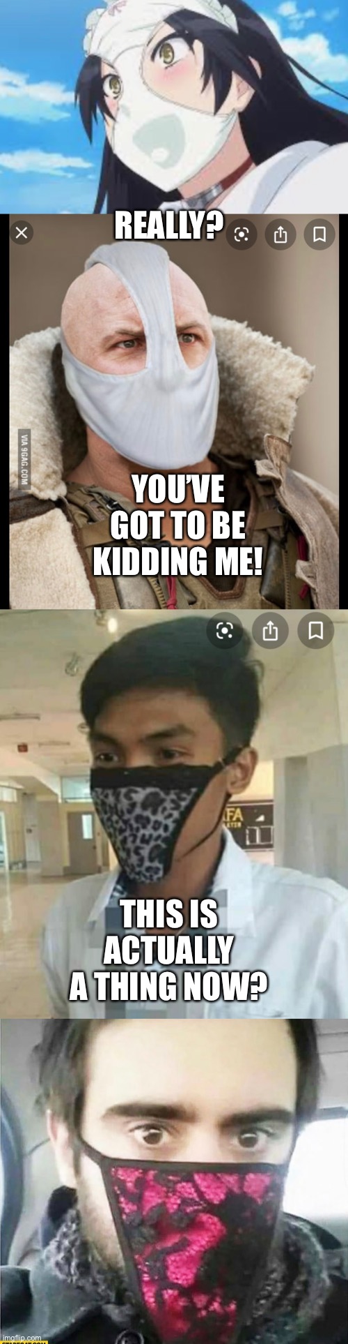 Panty masks? You must be joking! | REALLY? YOU’VE GOT TO BE KIDDING ME! THIS IS ACTUALLY A THING NOW? | image tagged in panty masks,corona virus | made w/ Imgflip meme maker
