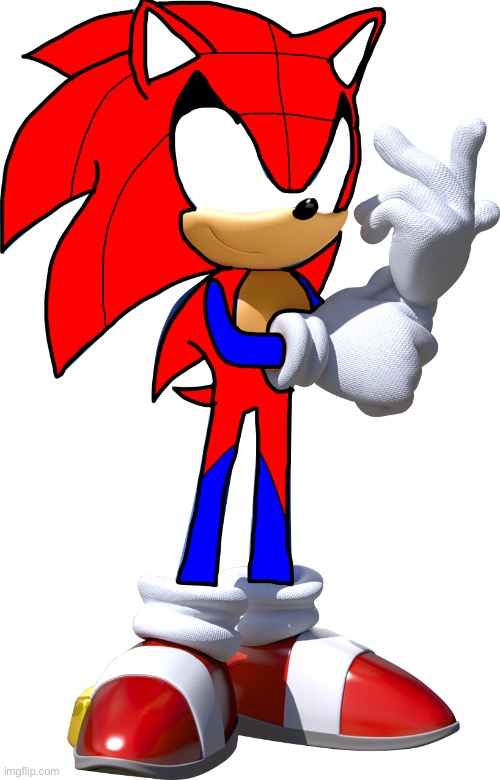 I can’t edit 3D images as good as 2D images so I used sonic as a base to make this. | made w/ Imgflip meme maker