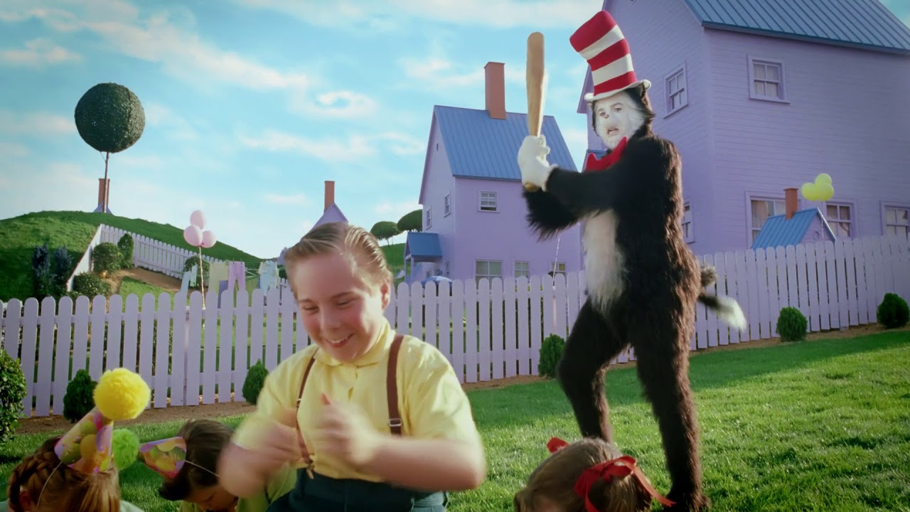 High Quality Cat in the Hat with a Bat Blank Meme Template