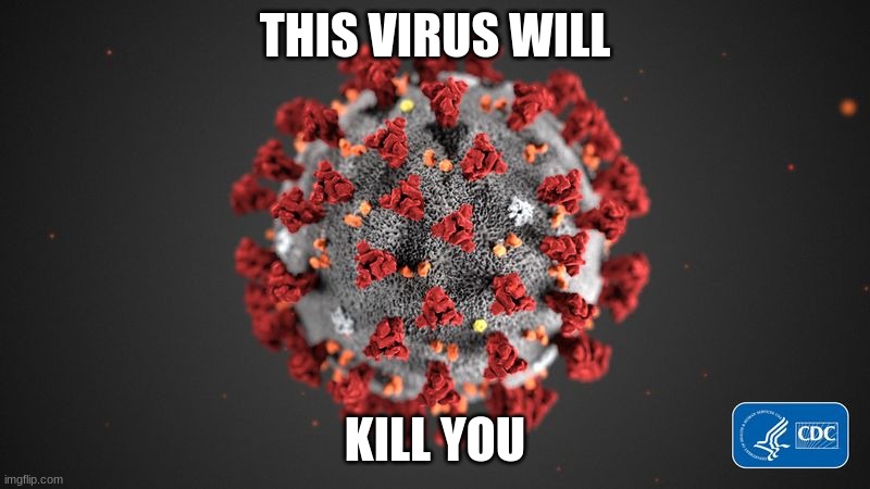 Covid 19 | THIS VIRUS WILL; KILL YOU | image tagged in covid 19 | made w/ Imgflip meme maker