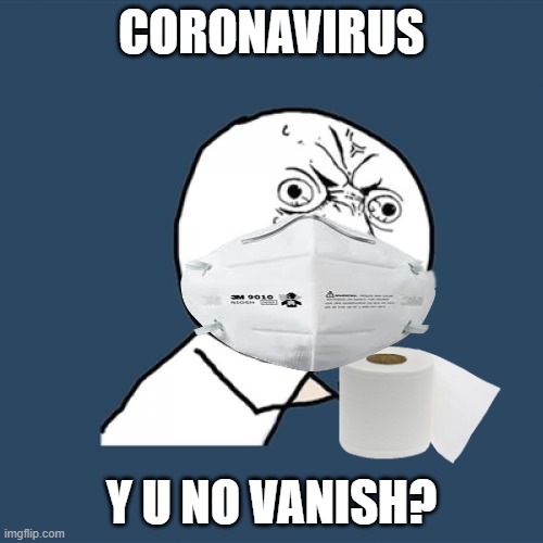 Y U No Meme | CORONAVIRUS; Y U NO VANISH? | image tagged in memes,y u no | made w/ Imgflip meme maker
