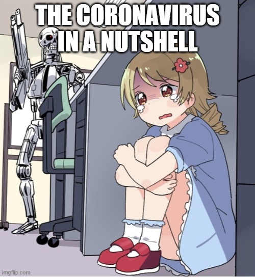Like if u agree | THE CORONAVIRUS IN A NUTSHELL | image tagged in anime,memes,funny,dastarminer's awesome memes,terminator arnold schwarzenegger,coronavirus | made w/ Imgflip meme maker
