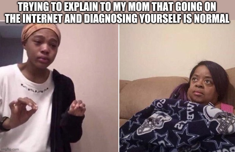 Me explaining to my mom Imgflip