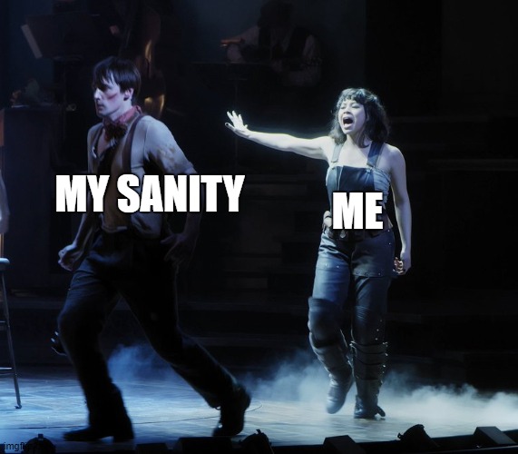 Wait for Me | MY SANITY; ME | image tagged in wait for me | made w/ Imgflip meme maker