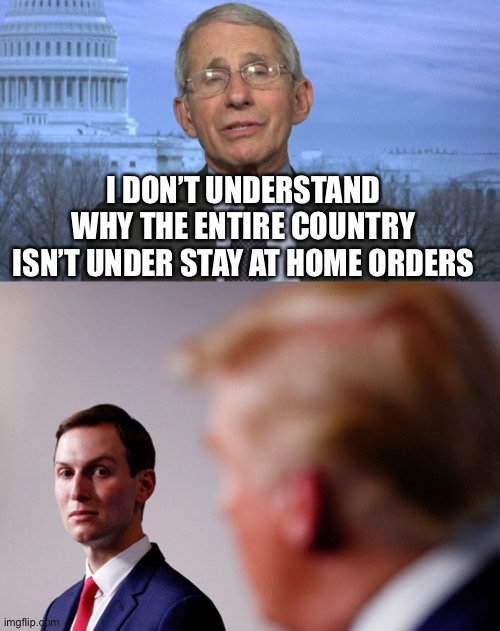I DON’T UNDERSTAND WHY THE ENTIRE COUNTRY ISN’T UNDER STAY AT HOME ORDERS | image tagged in donald trump | made w/ Imgflip meme maker