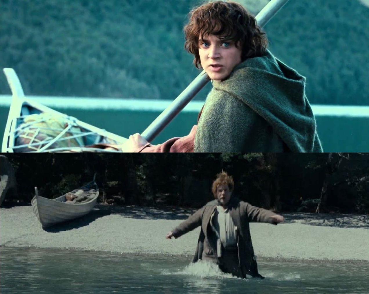 sam and frodo overlooking mordo