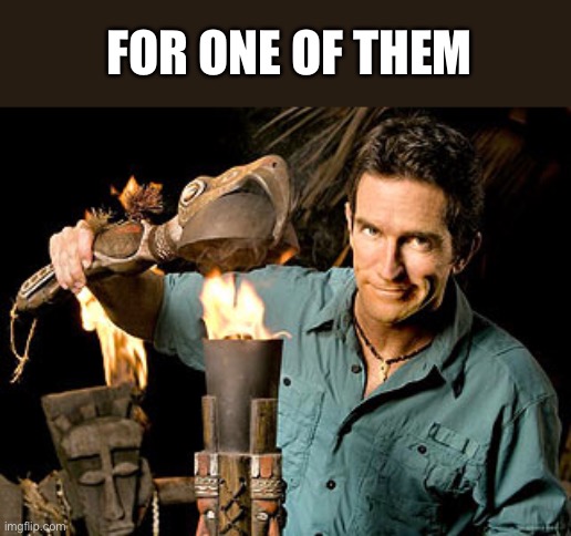 Survivor | FOR ONE OF THEM | image tagged in survivor | made w/ Imgflip meme maker