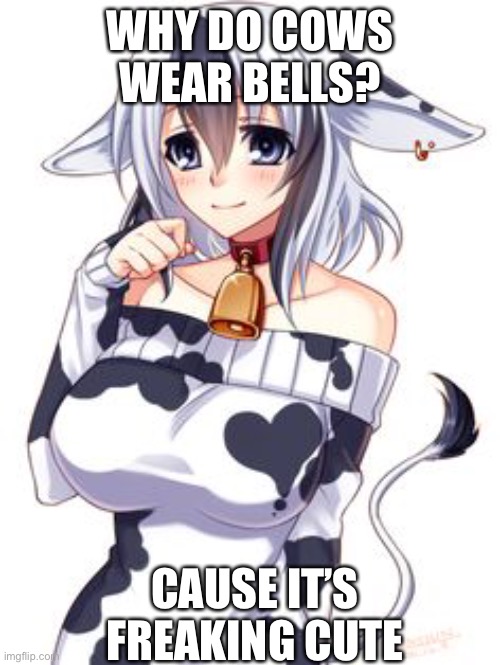 WHY DO COWS WEAR BELLS? CAUSE IT’S FREAKING CUTE | made w/ Imgflip meme maker