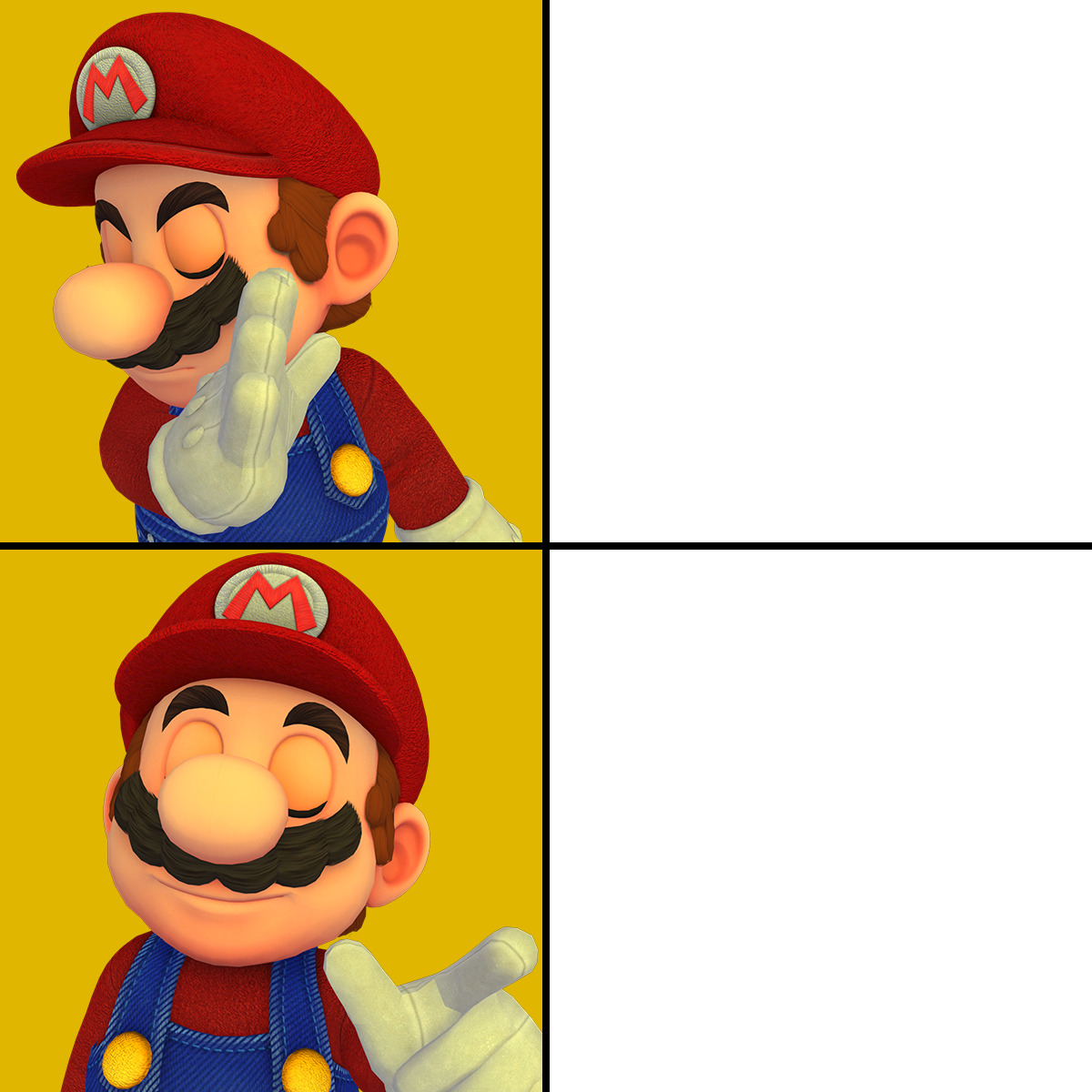 High Quality Mario/Drake template Blank Meme Template. 
