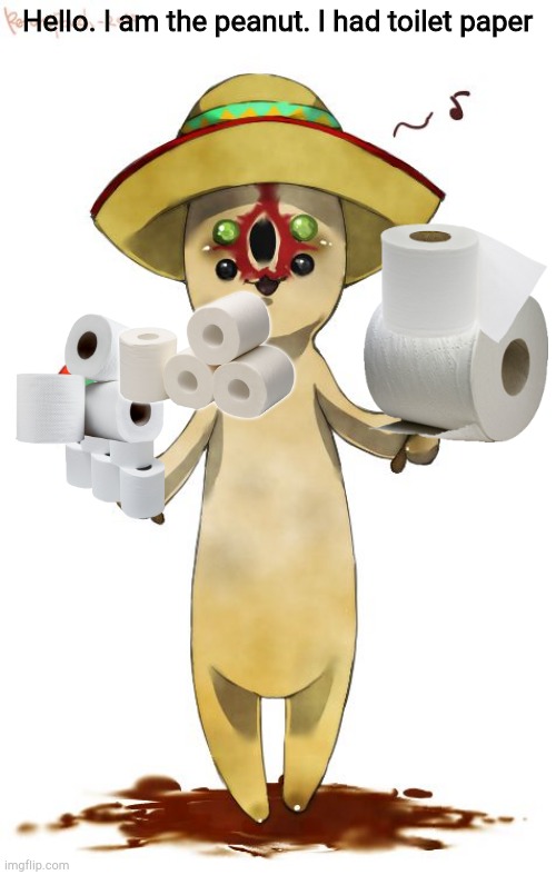 SCP-173-J | Hello. I am the peanut. I had toilet paper | image tagged in scp-173-j | made w/ Imgflip meme maker