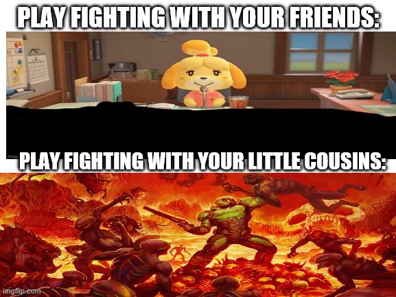 couple play fighting meme